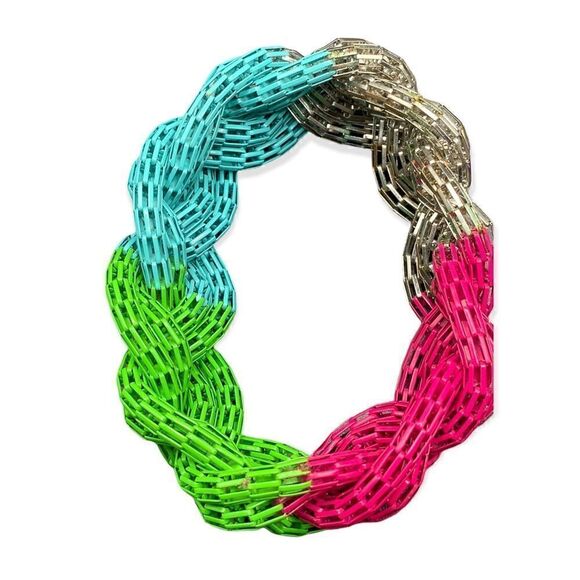 Two black iridescent magnetic stretch bracelets one braided mesh bangle - Picture 4 of 6